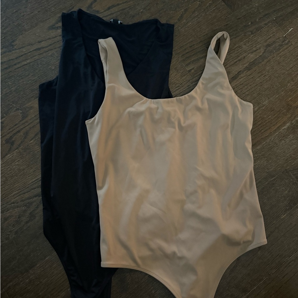 Express womens Bodysuit in Black and Tan